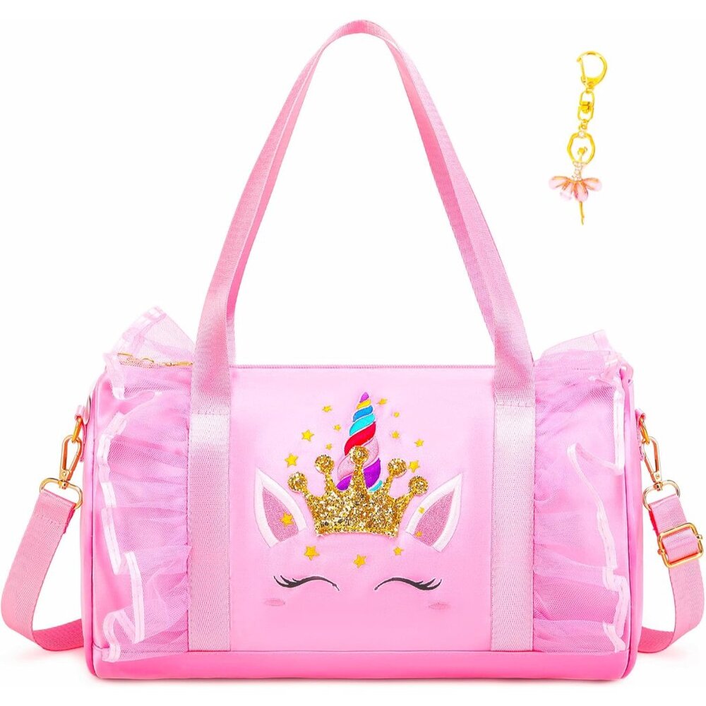 Premium Waterproof Dance Bag For Girls - Cute Ballet Theme With Keychain